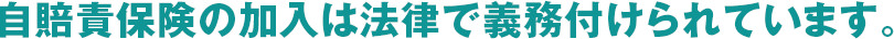自賠責保険の加入は法律で義務付けられています。